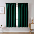 Chyhomenyc Christmas Hunter Green Curtains 63 Inch Length 2 Panels, Faux Linen Textured Light Filtering Soft Airy Rod Pocket Win