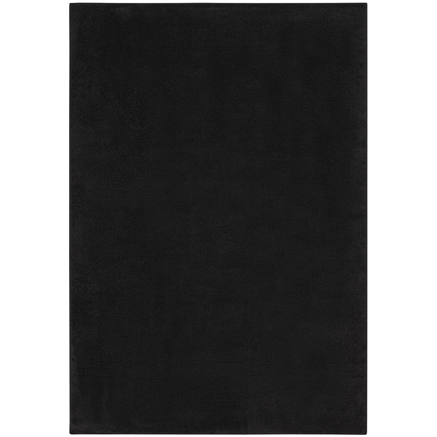 Nourison Essentials Indoor/Outdoor Black 6 x 9 Area Rug, Easy Cleaning, Non Shedding, Bed Room, Living Room, Dining Room, Back