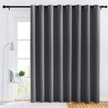 NICETOWN Bedroom Blackout Curtain Panel - (120 inches by 90 inch, Grey, 1 PC) Energy Saving Thermal Insulated Grommet Blackout D