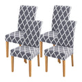 FORCHEER Chair Covers for Dining Chairs Set of 4,Grey and White Stretch Dining Room Chair Cover Kitchen Parsons Chair Slipcovers