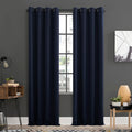 Sun Zero Soho 2-pack Blackout Energy Efficient Grommet Curtain Panel Pair, 54 x 96, Navy Blue