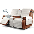 Ruaozz Waterproof Recliner Loveseat Cover with Console, Non-Slip Couch Cover Pet Cover for Double Recliner Split Sofa Cover with
