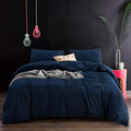 ECOCOTT 100% Washed Cotton 3 Piece Bedding Set 1 Duvet Cover with Zipper and 2 Pillowcases, Ultra Soft and Easy Care Breathable 
