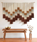 Flber Macrame Wall Hanging Tie-Dye Geometric Decor Large Scale Wall Art Statement Bohemian Yarn Tapestry Home Wall Decor 59 W