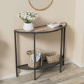 SAYGOER Console Table 2 Tier Narrow Entryway Table with Storage Shelves Half Moon Sofa Couch Table Industrial Small Entry Way Ta