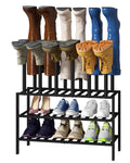 viewcare Black Boot Rack, Boot Rack Organizer Tall Boots with Shoe Rack for Closet, Bamboo Wood Shoe Shelf Storage Organizer for