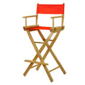 Casual Home 30 Directors Chair Natural Frame-with Orange Canvas, Bar Height
