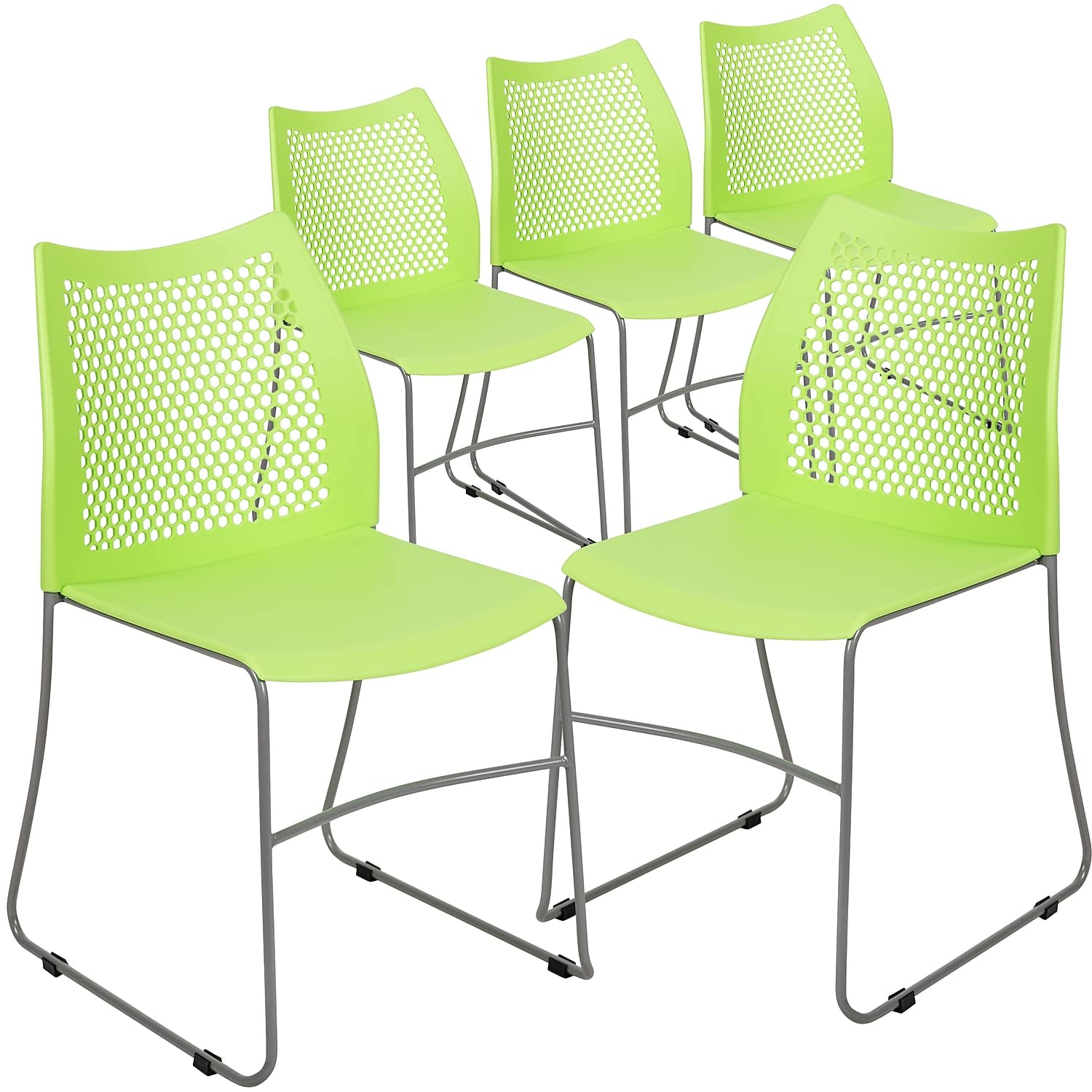 Flash Furniture Hercules Series Contoured Lobby Chairs with Air-Vent Honeycomb Backs, Ergonomic Stacking Chairs for Offices, Set