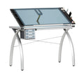 SD STUDIO DESIGNS Futura Crafting, Drafting, Drawing Adjustable Top Hobby Table Writing Studio Art Desk with Drawers, 38W x 24