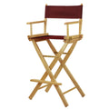 Casual Home 30 Directors Chair Natural Frame-with Burgundy Canvas, Bar Height