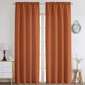 Chyhomenyc Orange Curtains 96 Inch Length 2 Panels, Faux Linen Textured Semi Sheer Airy Light Filtering Soft Privacy Farmhouse C