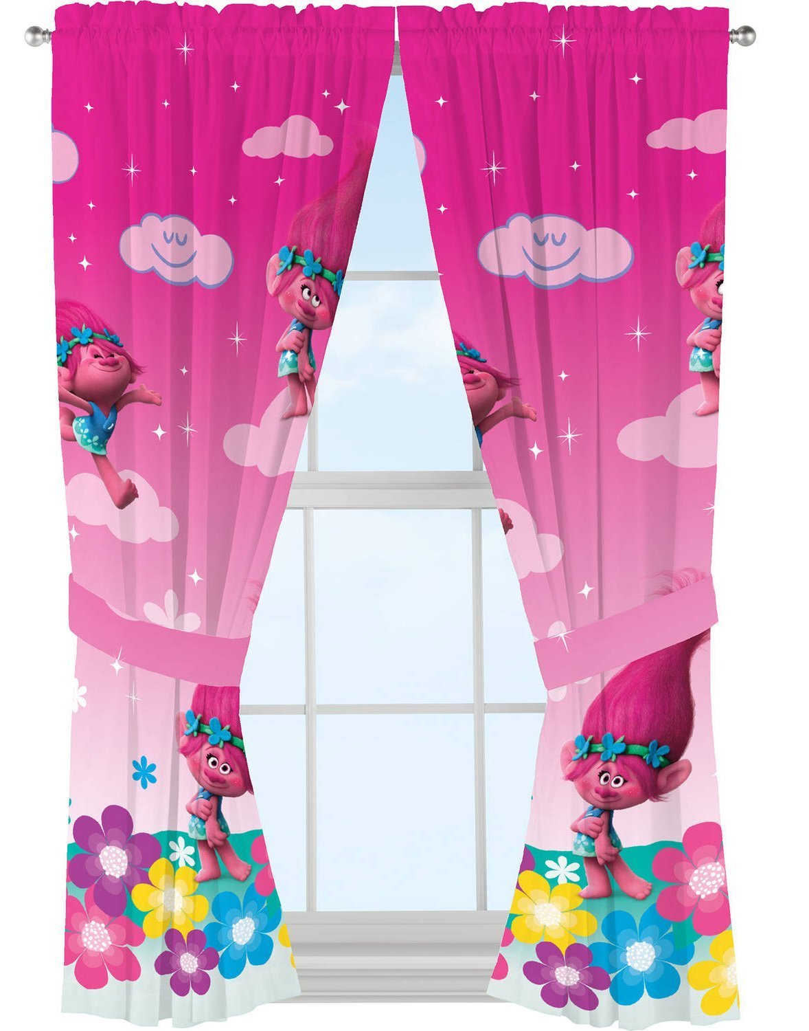 Franco Kids Window Curtain Panels Drapes Set, 82 in x 63 in, Trolls