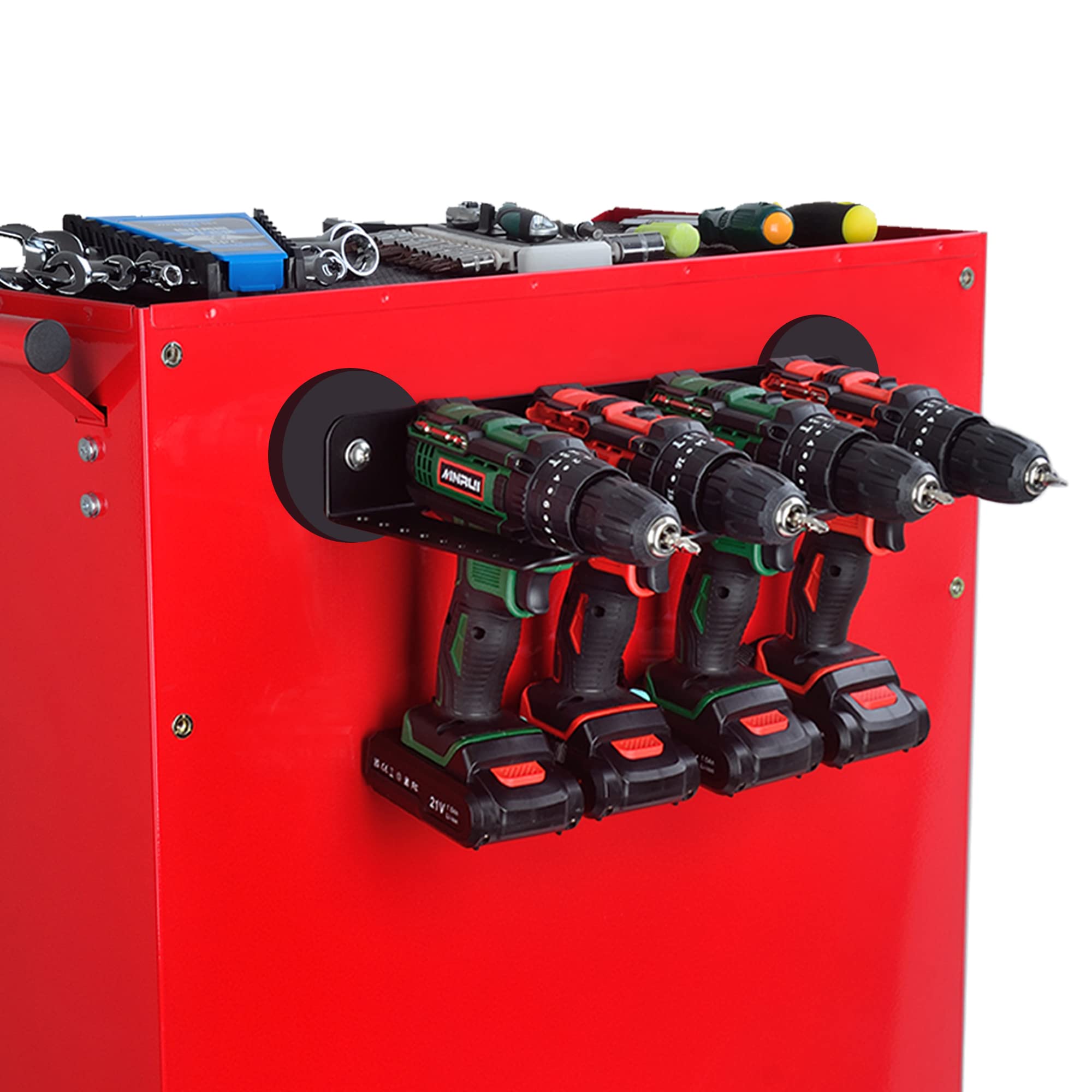 ULIBERMAGNET Power Tool Organizer, Utility Storage Rack Shelf with Screwdriver Holder,Wall Mount Heavy Duty Cordless Drill Holde