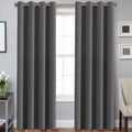 H.VERSAILTEX Charcoal Gray Blackout Curtain Panels for Bedroom Kitchen Curtains Blackout Room Darkening Curtains Window Panel Dr