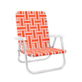 Lawn Chair USA Orange and White Stripe Beach Chair - Lightweight, Durable and Perfect for Beach Lounging
