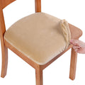 smiry Velvet Seat Covers for Dining Room Chair Set of 6, Stretch Fit Removable Washable Chair Seat Cushion Protector Slipcovers 