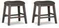 Signature Design by Ashley Caitbrook Rustic 24.4 Counter Height Upholstered Barstool, 2 Count, Gray