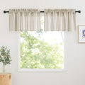 RYB HOME Sheer Valances Window Topper Curtains Linen Textured Sheer Curtains Short Drapes Small Window Decor for Bedroom Kitchen