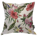 Moslion Floral Decorative Pillow Covers 16x16 Inch Lavender Hibiscus Flower Tropical Palm Tree Leaves Throw Pillow Case Cotton L
