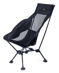 iClimb Ultralight Compact Camping Folding Beach Chair with Anti-Sinking Large Feet (Black - Triangular Frame High Back - 2PC)