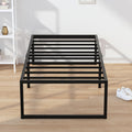 EMODA 18 Inch Narrow Twin Bed Frame 30x75, Heavy Duty Metal Platform No Box Spring Needed, Easy Assembly Noise Free, Black