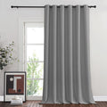 NICETOWN Blackout Silver Grey Sliding Door Curtains 90 inch Length, Thermal Insulated Grommet Room Darkening Window Treatments f