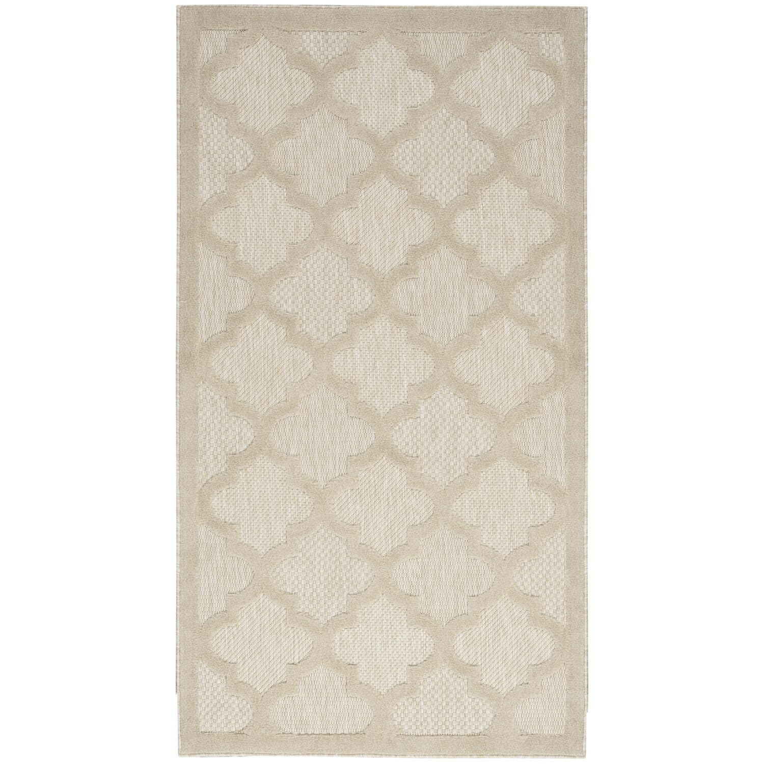 Nourison Easy Care Modern Indoor/Outdoor Cream 2 x 4 Area Rug, Easy Cleaning, Non Shedding, Bed Room, Living Room, Dining Room