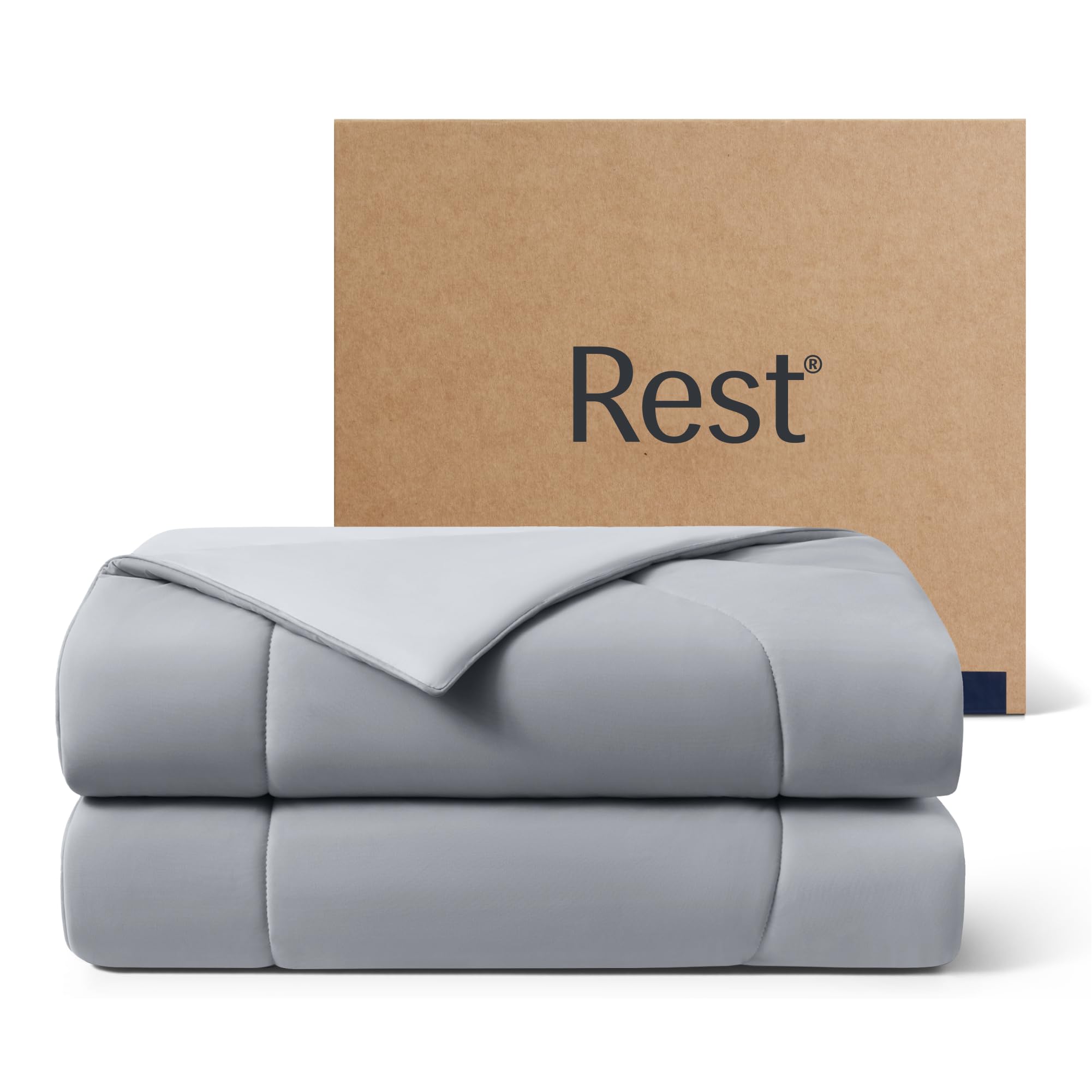 REST Evercool Cooling Comforter, King/Cali King, Blanket for Hot Sleepers, All Season Bedding for Night Sweats, Breathable Light