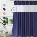 UFRIDAY Navy Blue Shower Curtain, Fabric Shower Curtains with Light Filtering Window, 72 x 72-Inch