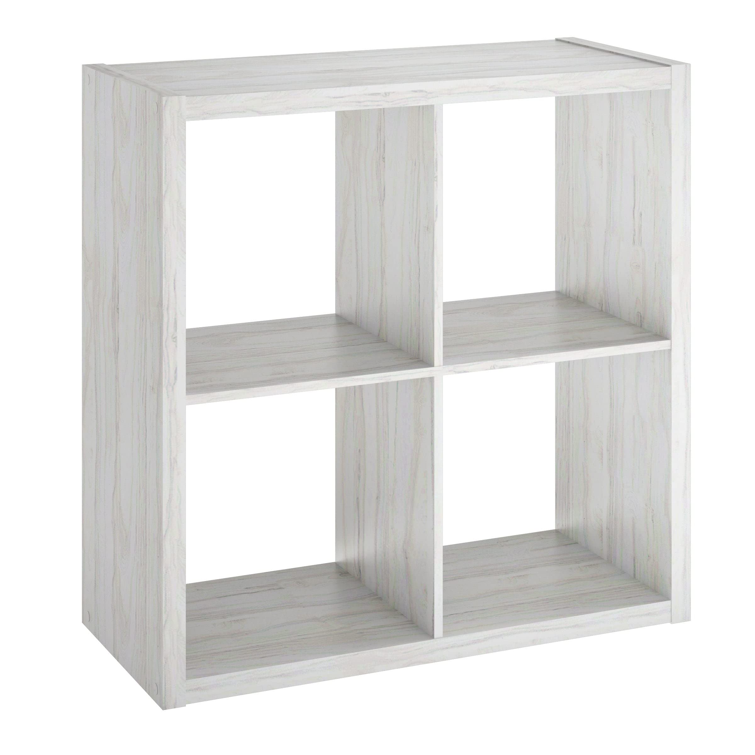 ClosetMaid 4550 Decorative Open Back 4-Cube Storage Organizer, Bleached Walnut