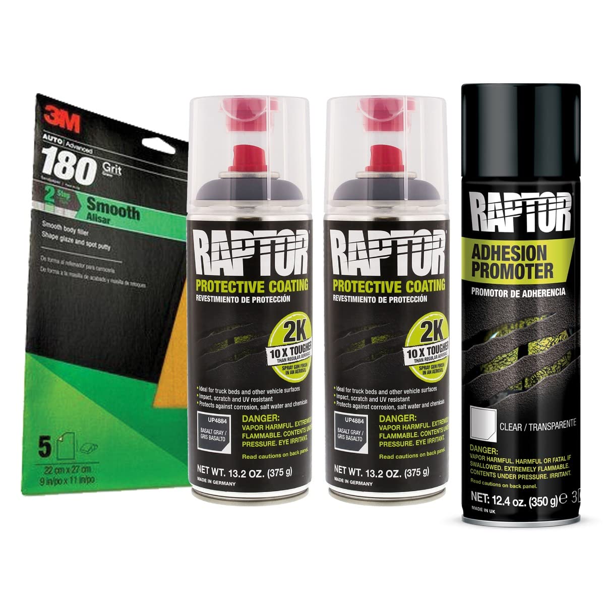 Raptor 2K Basalt Gray Truck Bedliner Flexible Plastic Aerosol Kit (26.4 oz)
