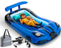 CHERIMOR Inflatable Toddler Travel Bed with Safety Bumpers, Portable Racecar Toddler Air Mattress with Electric Pump, Toddler Bl