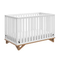 Storkcraft Santa Monica 5-in-1 Convertible Crib (White with Vintage Driftwood) - GREENGUARD Gold Certified, Modern Design, Two-T