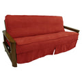 Blazing Needles Solid Microsuede Double Corded 8 to 9 Futon Slipcover, Full, Cardinal Red