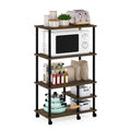 Furinno Turn-N-Tube Kitchen Shelf Cart, Columbia Walnut/Black