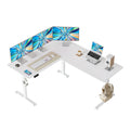 FEZIBO L Shaped Standing Desk, 63 Corner Standing Desk with Electric Adjustable Height, L Shaped Adjustable Desk with Splice Boa