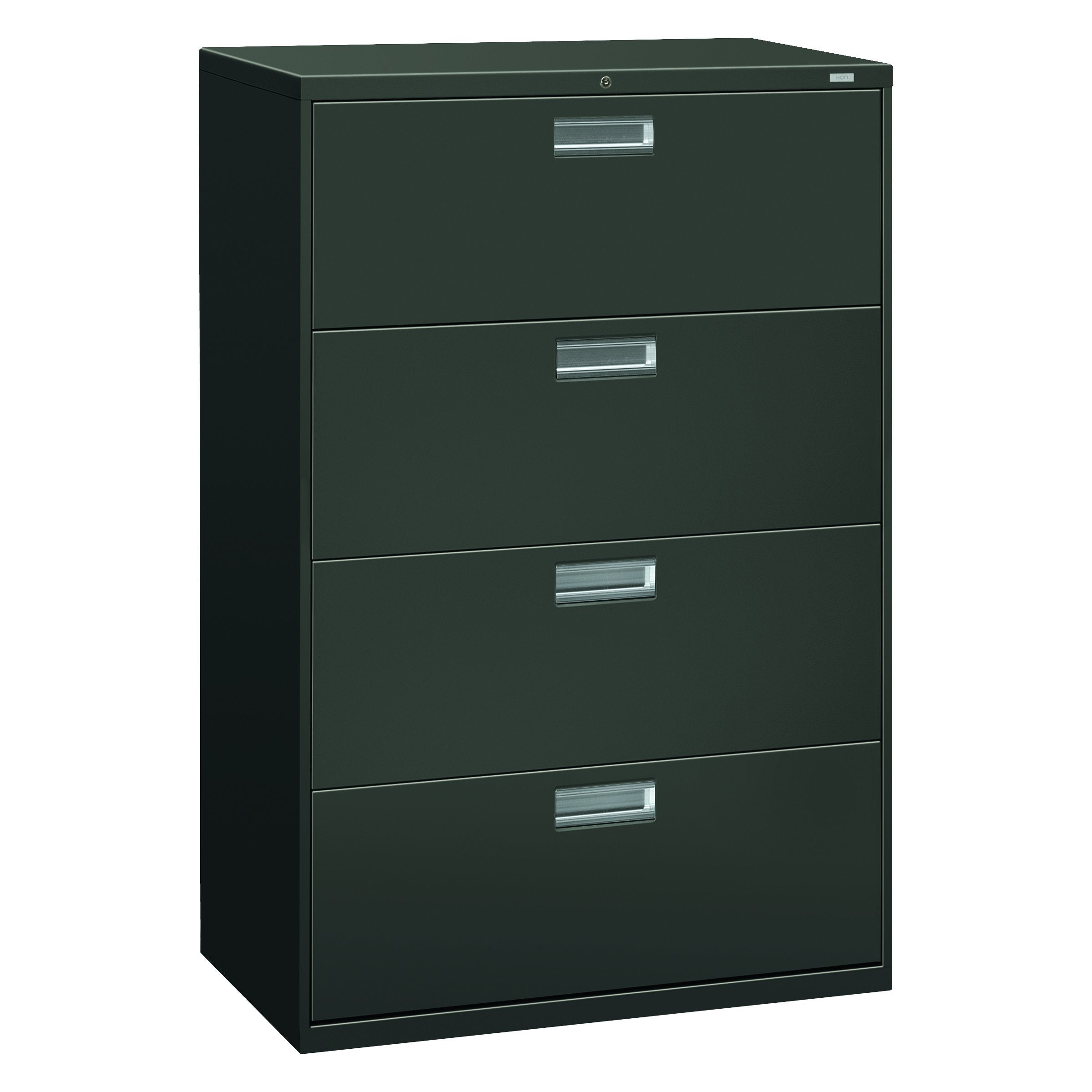 HON Brigade 600 Series Lateral File, 4 Legal/Letter-Size File Drawers, Charcoal, 36 X 18 X 52.5