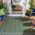 SAFAVIEH Courtyard Collection 8 x 10 Dark Green/Beige CY6918 Trellis Indoor/ Outdoor Waterproof Easy Cleaning Patio Backyard M