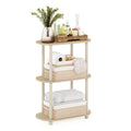 Furinno Turn-N-Tube No Tools 3-Tier Modern Oval Side Display Rack, Bauhaus Oak/Beige