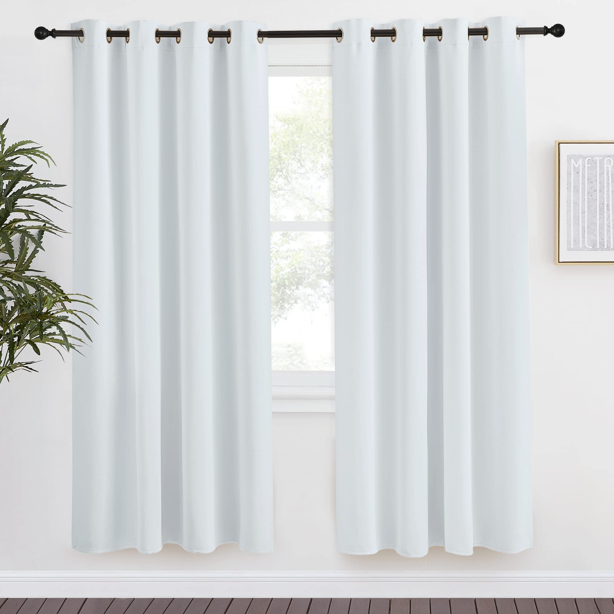 NICETOWN Room Darkening Window Curtain Panel, 55x78 inches, 1 Pack, Cloud Grey Color, Solid Thermal Insulated Blind Privacy Drap