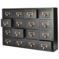 Flexzion Apothecary Cabinet with Drawers - 16 Vintage Apothecary Drawers Desktop Organizer for Home & Office - Wooden Tabletop L
