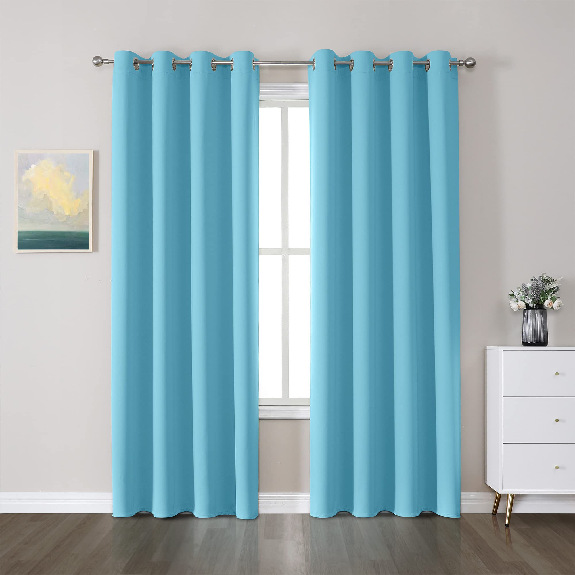 CUCRAF Short Room Darkening Window Curtains for Bedroom,Light Blocking Drapes for Living Room,52 inch Width x 95 inch Length,Set