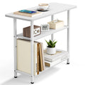 SLEEPING LAMB Side Table for Living Room, 3-Tier End Table for Small Space with Wide Storage Tabletop, Rustic Brown Narrow Night