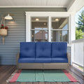 Belord Outdoor Patio Furniture - Wicker Sofa with Removable Cushion, 3 Seater Rattan Couch with Deep Seat, High Backrest, All-We