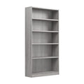 Bush Furniture Universal Tall 5 Shelf Bookcase in Platinum Gray, Vertical Storage and Display Bookshelf for Home Office or Livin