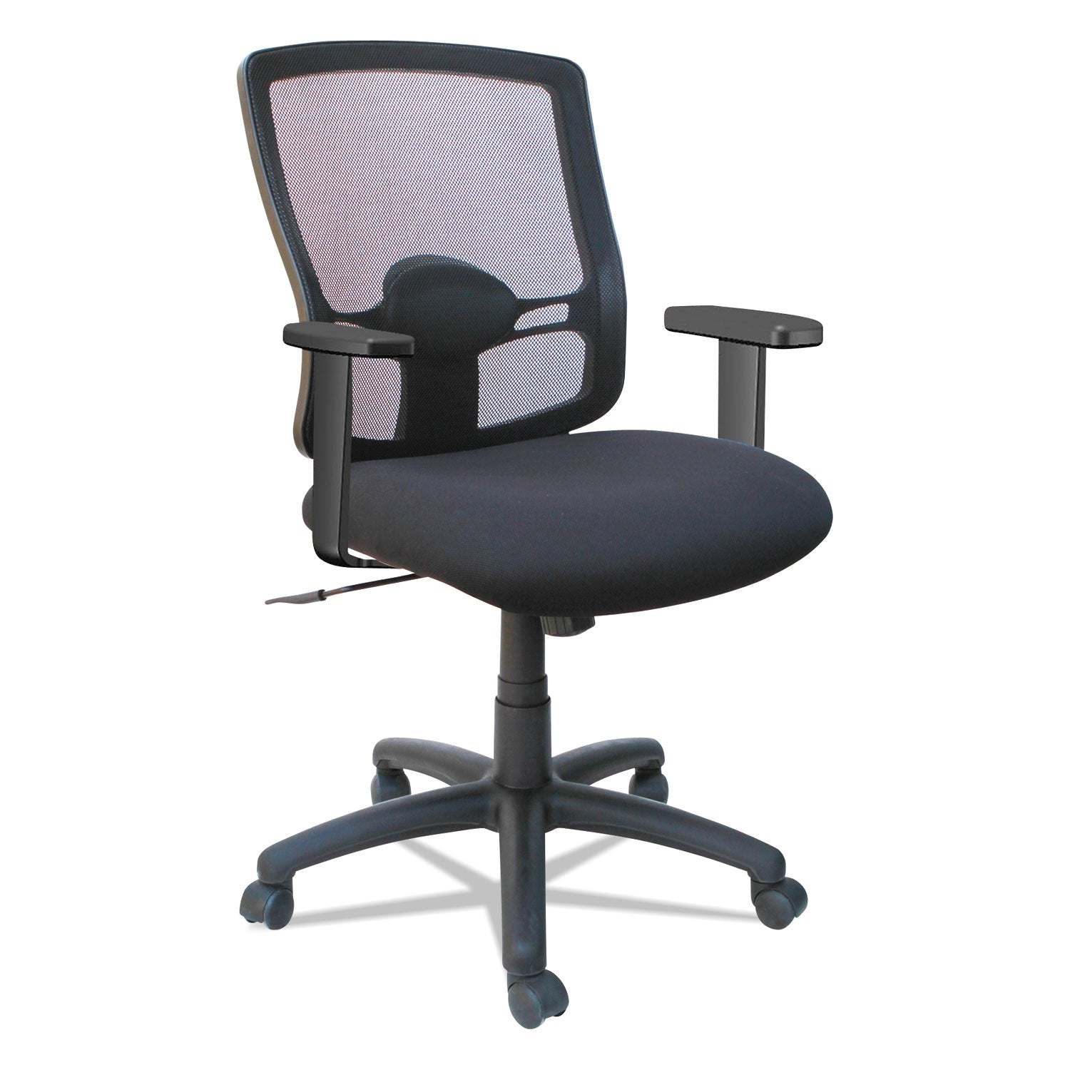Alera ALEET4017B Etros Series 17.71 in. to 21.65 in. Seat Height Mesh Mid-Back Petite Swivel/Tilt Chair - Black