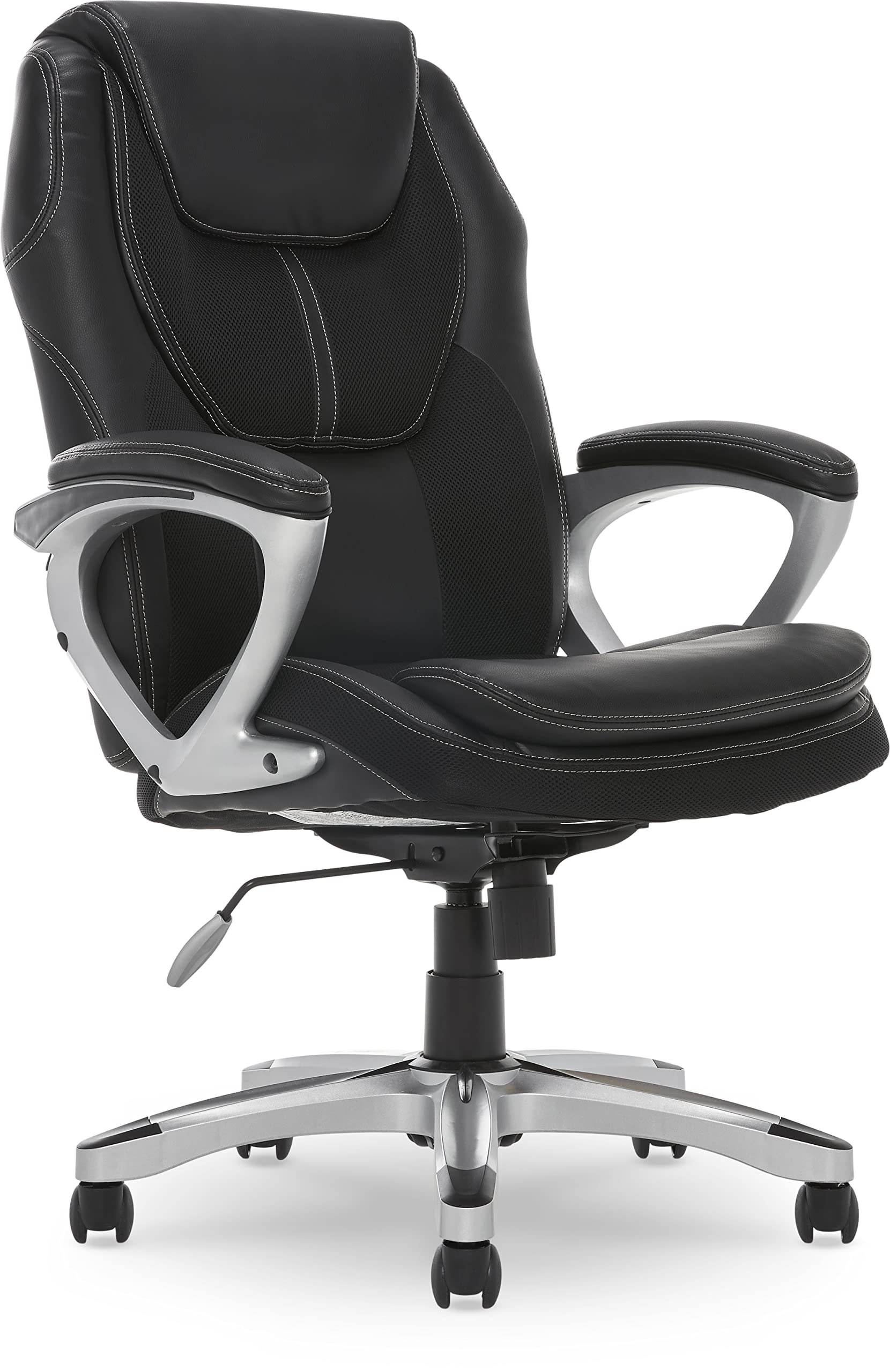 Serta Amplify Executive Office Padded Arms, Adjustable Ergonomic Gaming Desk Chair with Lumbar Support, Faux Leather and Mesh, B
