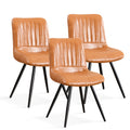 choairy Dining Chairs Set of 3, Modern Dining Chairs with Thick Cushions, PU Leather Upholstered Kitchen Dining Room Chairs with