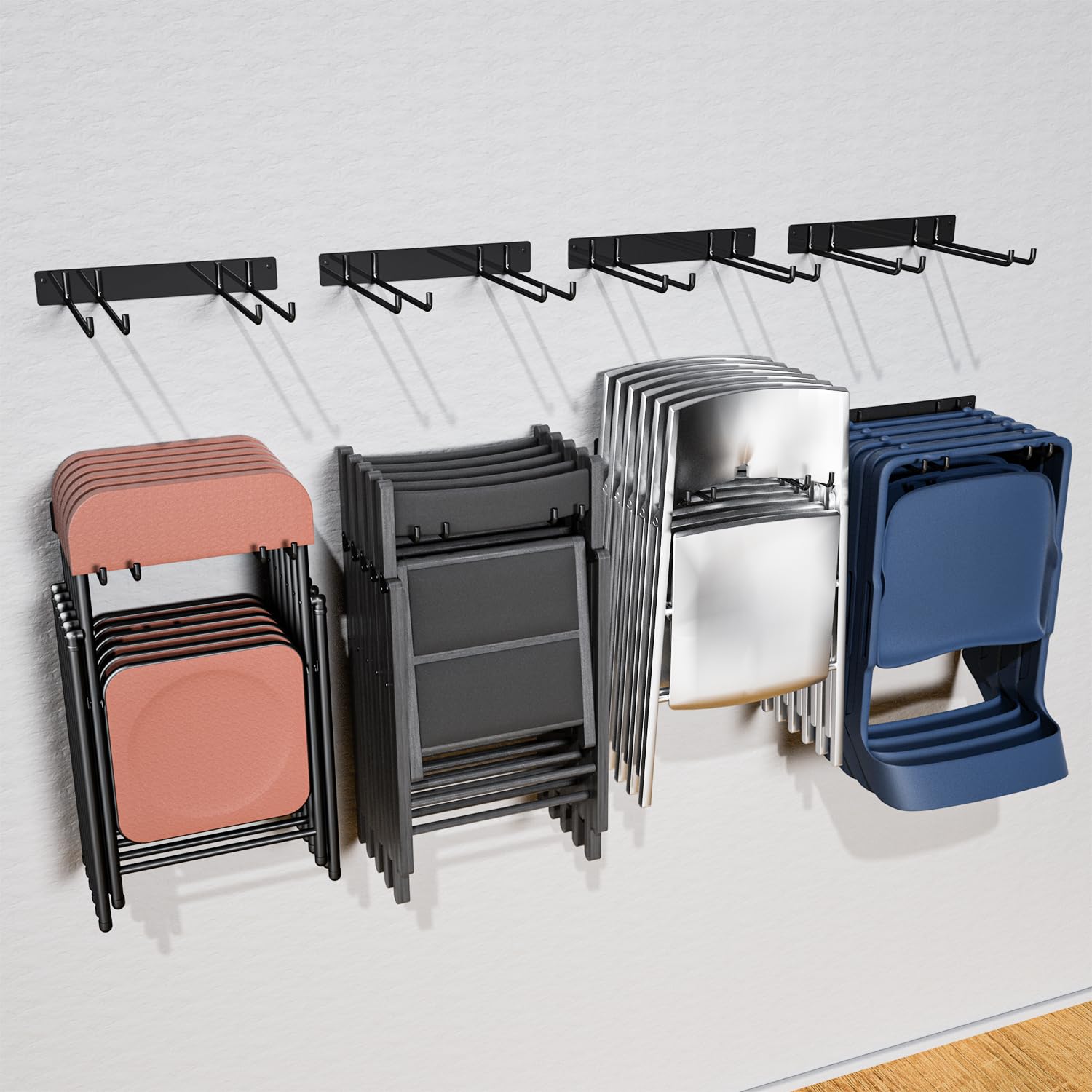 YYR Folding Chair Storage Rack, Garden Tool & Foldable Chairs Organizer Hangers for Garage Organization, Lawn, Beach, Camping, Y