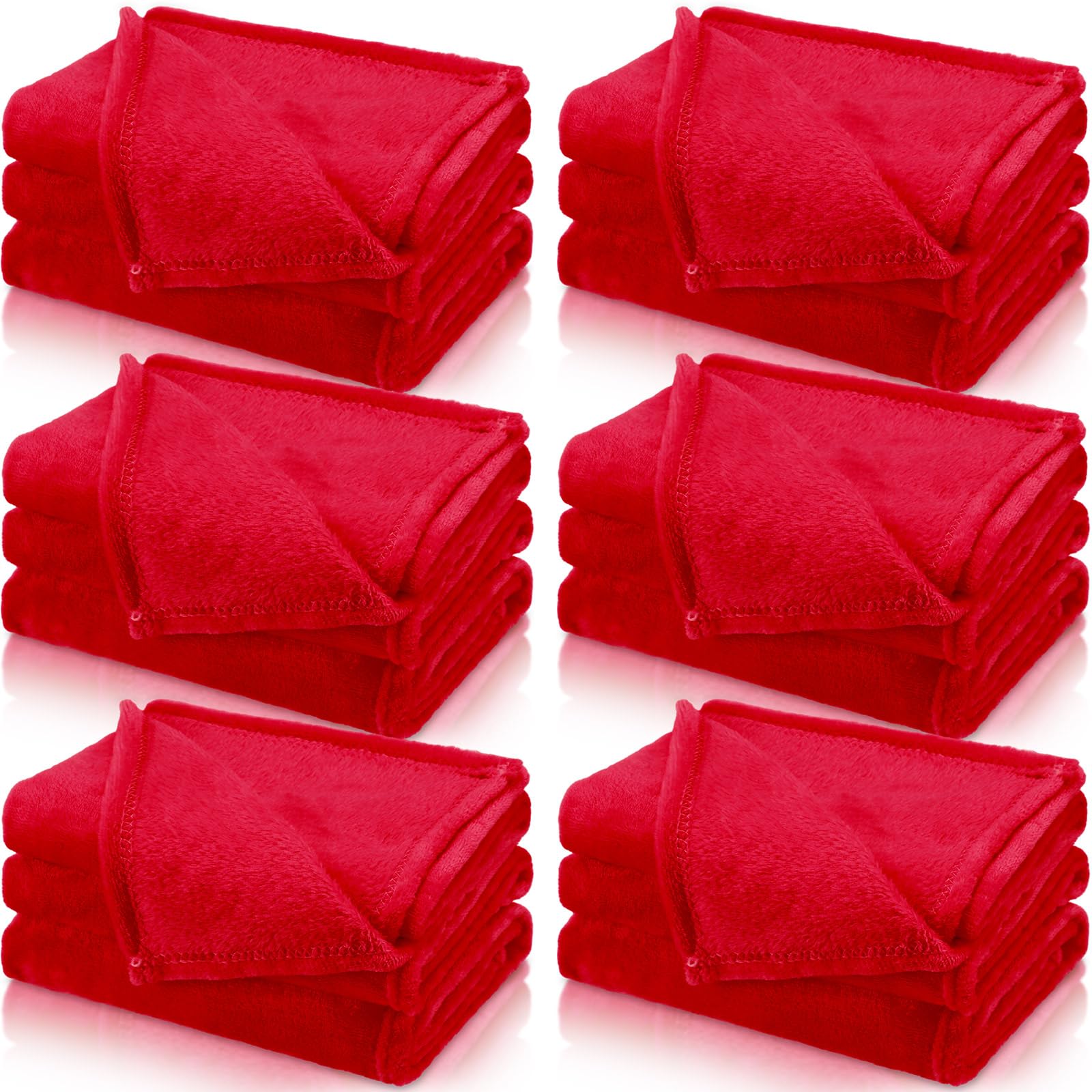 SmoothNovelty 6 Pcs Valentines Day Fleece Sleepover Blankets for Girls Soft Fuzzy Throw Blanket Bulk Warm Flannel Spa Blanket fo